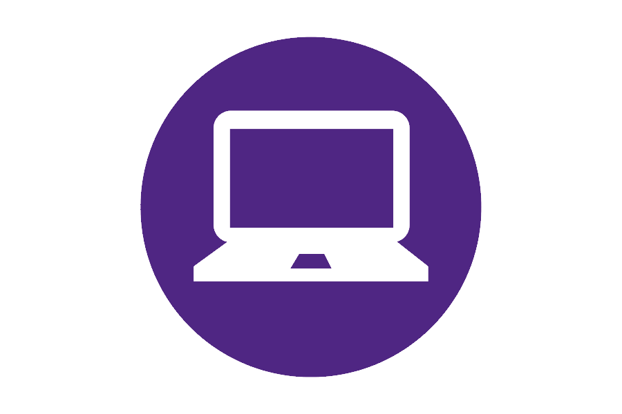 purple icon of a laptop computer